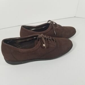 Easy Spirit Shoes Women's 8.5 Motions Brown Leather Lace Up Anti Gravity Comfort